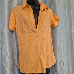49 Dickies Orange Button Down Shirt Relaxed Polo Collar